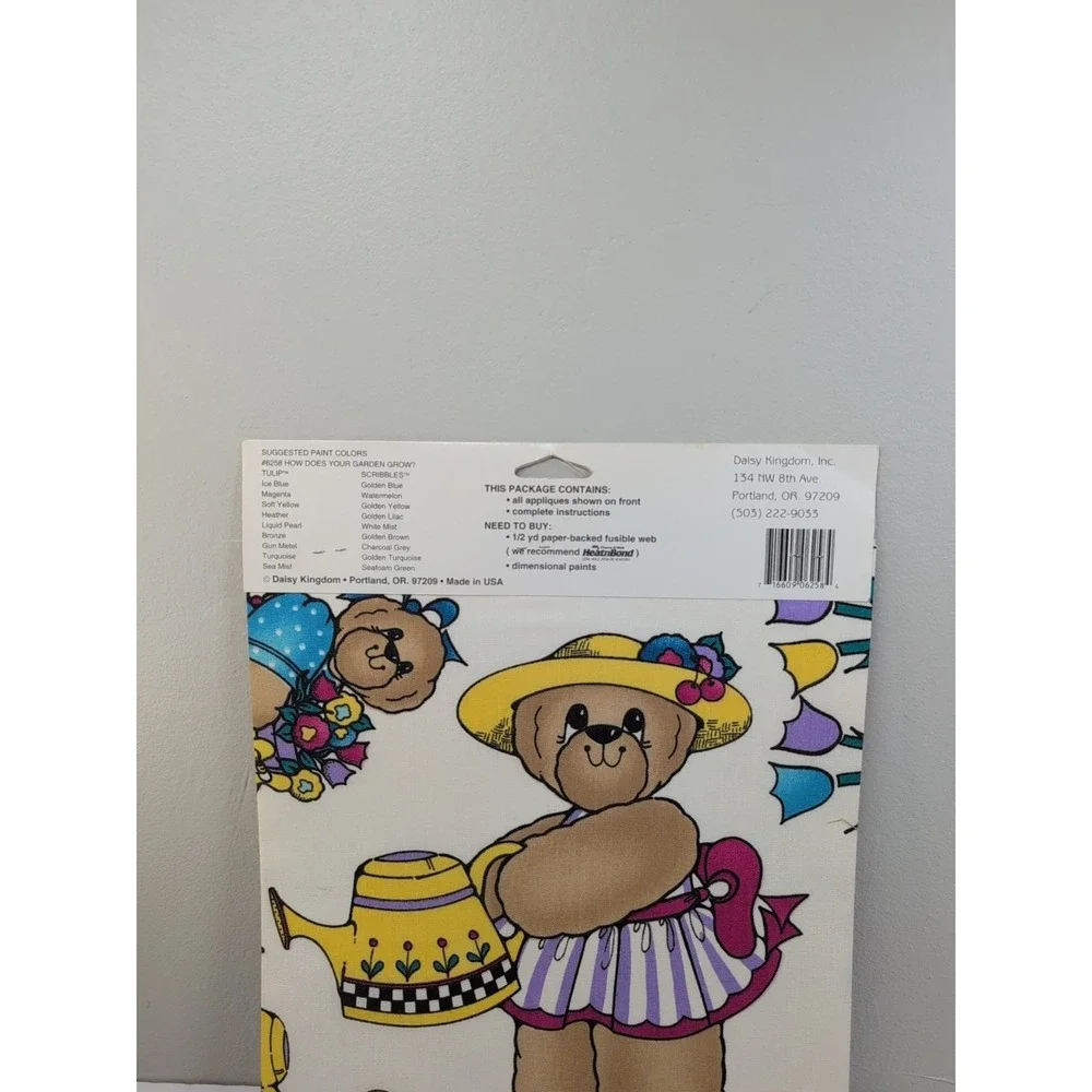 Vintage Daisy Kingdom Applique No Sew Teddy Bears How‎ Does Your Garden Grow